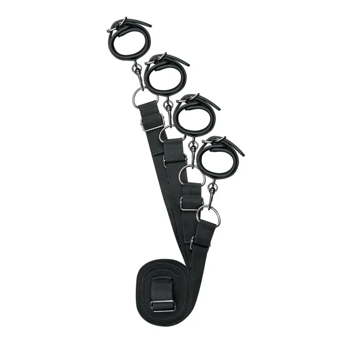 Anal Fetish Collection Under Mattress Restraint Set Black Easytoys