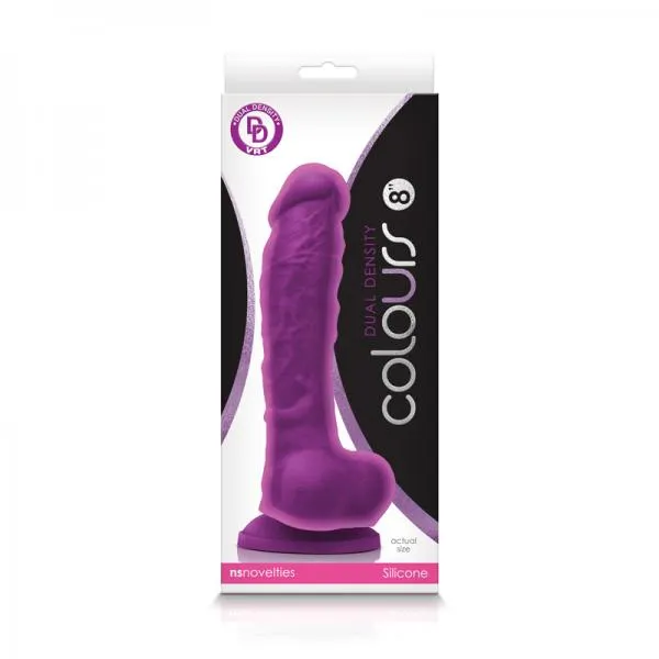 Colours Dual Density 8 Inches Purple Dildo NS Novelties Dildos Colours Dual Density 8 Inches Purple Dildo NS Novelties Dildos