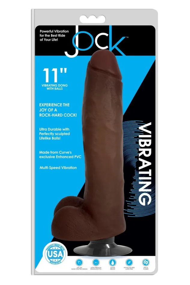 Dildos Sd Jock Dark Vibrating Dildo with Balls 11 Inch