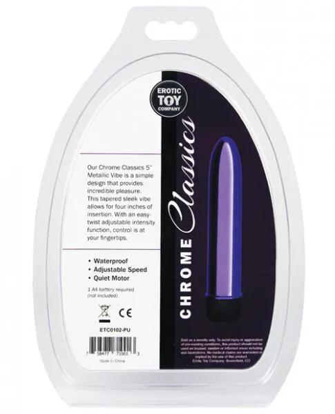 Etc Chrome Classics 5 Inches Vibe Purple Chrome Classics Vibrators Etc Chrome Classics 5 Inches Vibe Purple Chrome Classics Vibrators