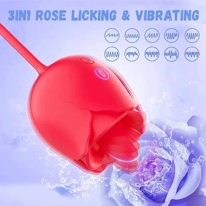 OOTYEMO Vibrators Female Retractable Tongue Lick Rose Vibrator