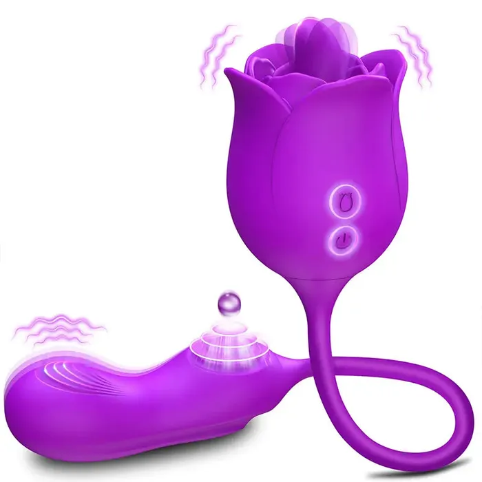 OOTYEMO Vibrators Female Retractable Tongue Lick Rose Vibrator