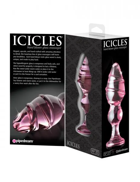 Pipedream Anal Icicles No 27 Pink Glass Butt Plug Pipedream Anal Icicles No 27 Pink Glass Butt Plug