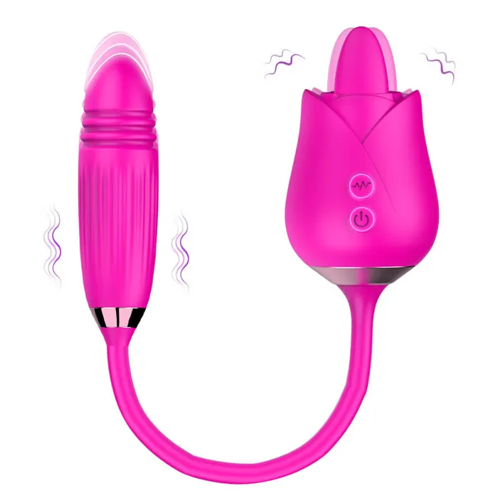 Tongue Licking Telescopic Rose OOTYEMO Vibrators
