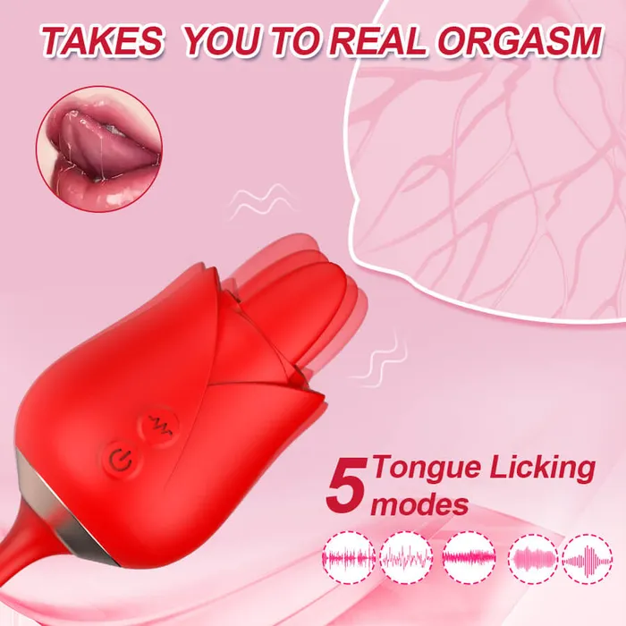 Tongue Licking Telescopic Rose OOTYEMO Vibrators