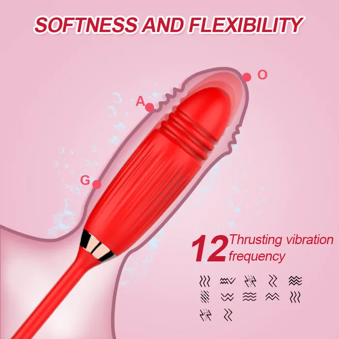 Tongue Licking Telescopic Rose OOTYEMO Vibrators