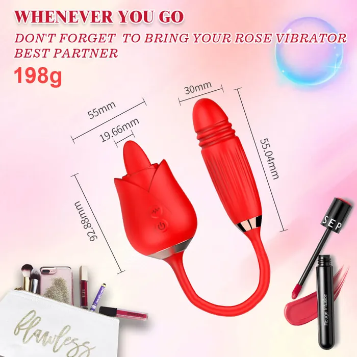 Tongue Licking Telescopic Rose OOTYEMO Vibrators