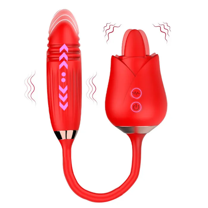 Tongue Licking Telescopic Rose OOTYEMO Vibrators