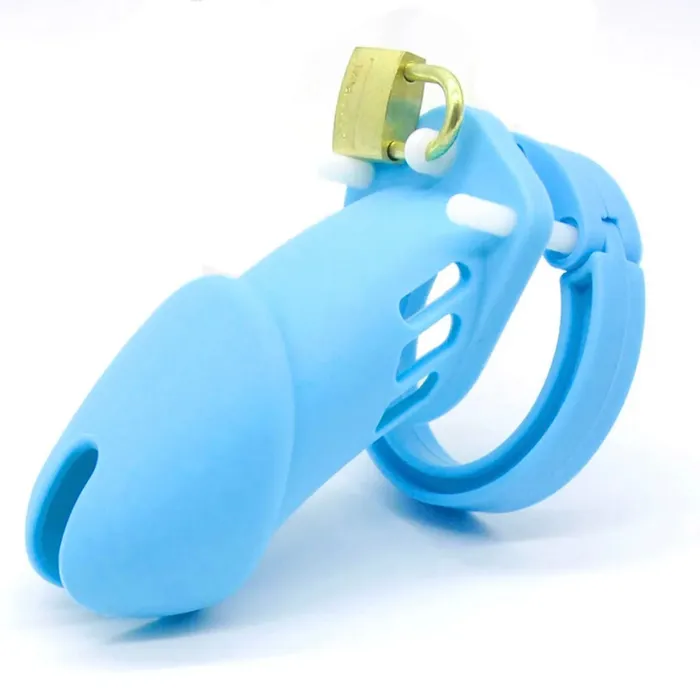 Love In Leather Silicone Chastity Cock Cage Long Male Sex Toys