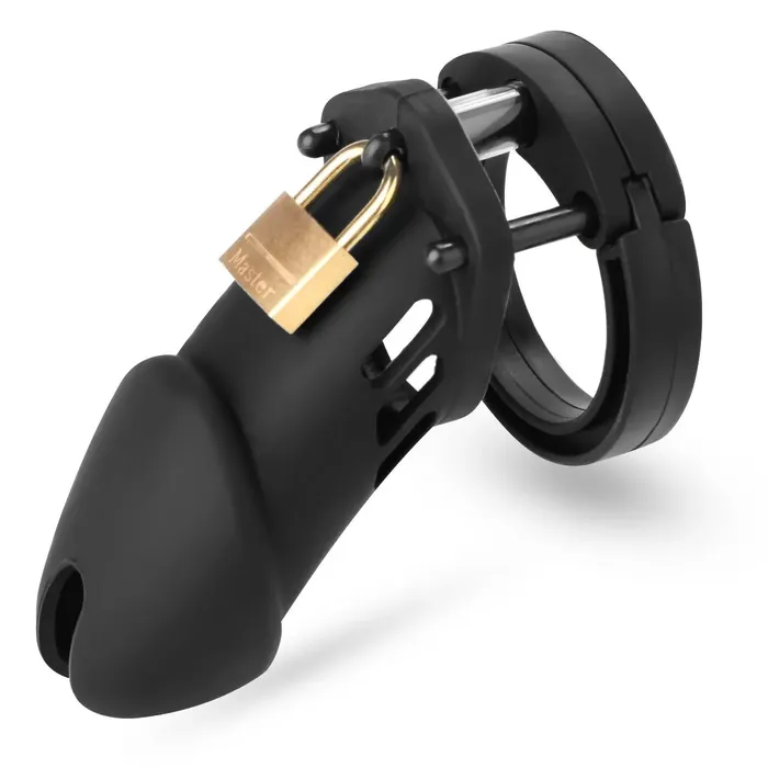 Love In Leather Silicone Chastity Cock Cage Long Male Sex Toys