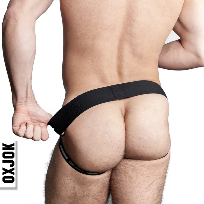 Anal OXBALLS AIRMESH swagger jockstrap TAR BLACK MEDIUM