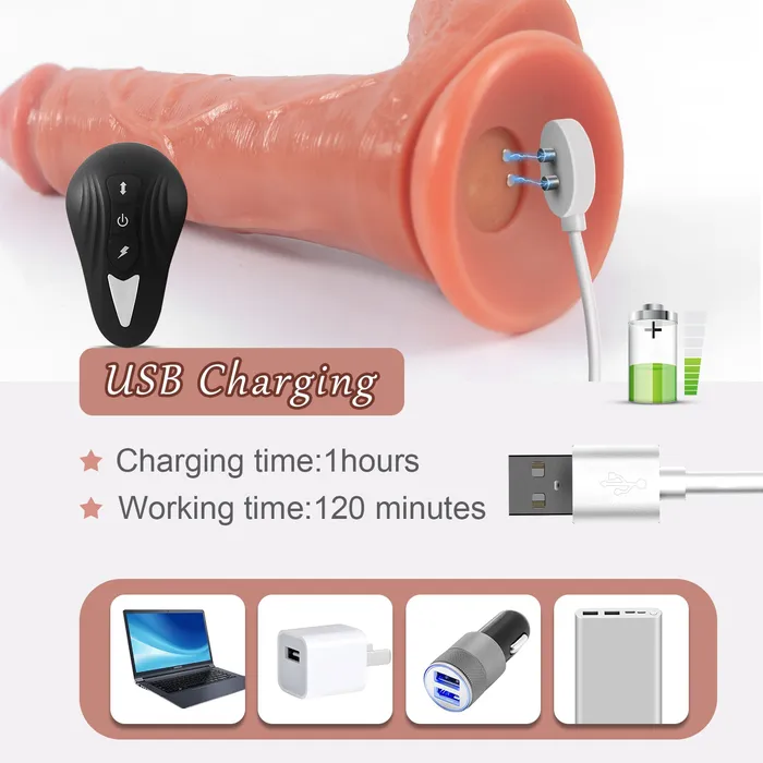 Anal sex toys Remote Controlled Waterproof 8 inch Realistic Dildo