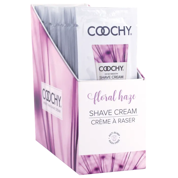Coochy Vibrators Shave Cream Floral Haze 24pc 15ml Foil DISPLAY