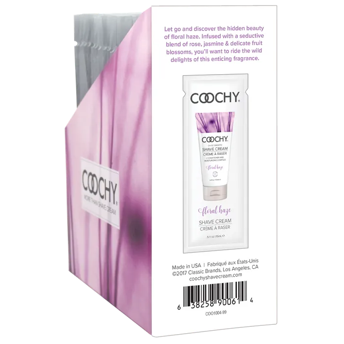 Coochy Vibrators Shave Cream Floral Haze 24pc 15ml Foil DISPLAY