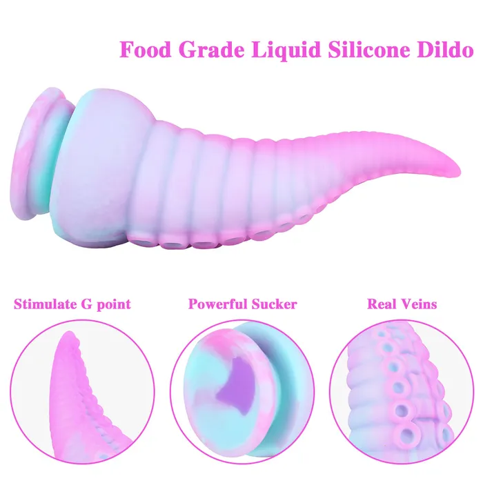 Anal MD MD 886 inch Octopus Tentacles Silicone Fantasy Dildo Anal Plug PurpleBlue