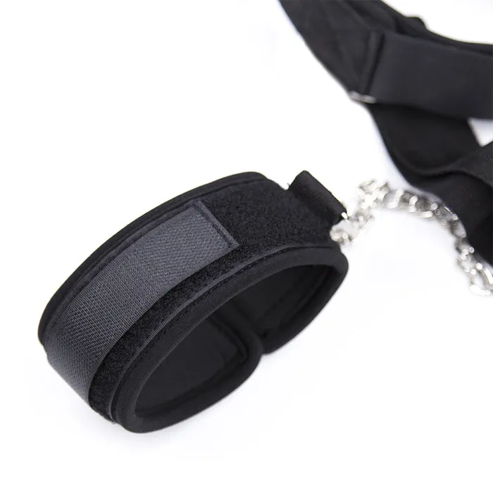 GUANNU Restraints Soft GagtoWrist and Ankle Cuffs Restraint Bondage Set Black