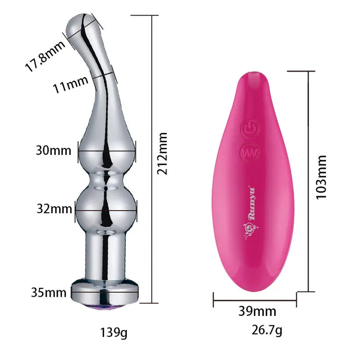 RY Male Sex Toys RY Aluminium Alloy Vibrating Anal Plug Vibrator Finger Edition