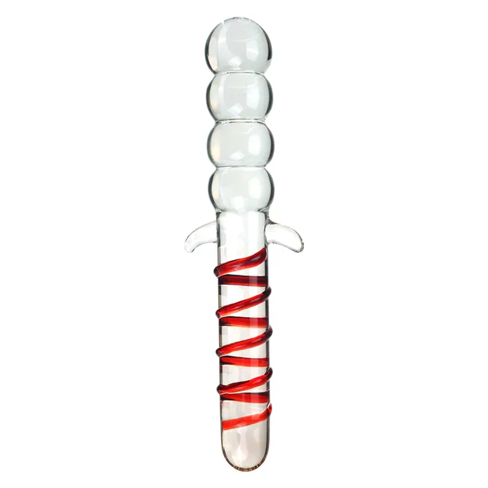 SexyPlay 28cm Large Beaded Glass Dildo Anal Plug Thruster Vibrant Red Toy Anal